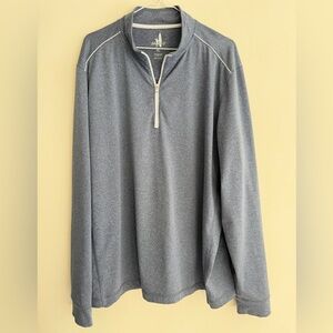 Johnnie-O 1/4 Zip Pullover Men's XL Gray Polyester/Spandex Golf Stretch blue